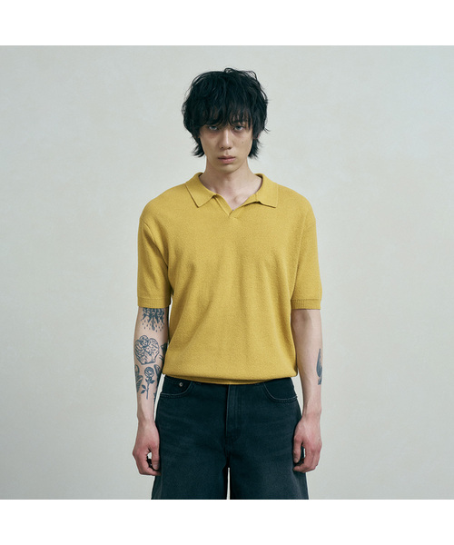 FERNOV(ペルノブ)の「エッセンシャルポロニット6カラー(ニット/セーター・メンズ・ベージュ/ブラック/レンガ/カーキ/マスタード/ホワイト・2/3/1)」の5枚目の写真