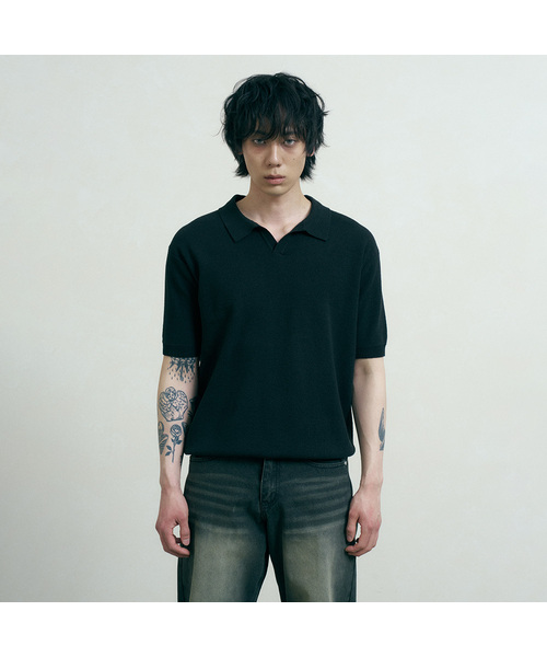 FERNOV(ペルノブ)の「エッセンシャルポロニット6カラー(ニット/セーター・メンズ・ベージュ/ブラック/レンガ/カーキ/マスタード/ホワイト・2/3/1)」の2枚目の写真
