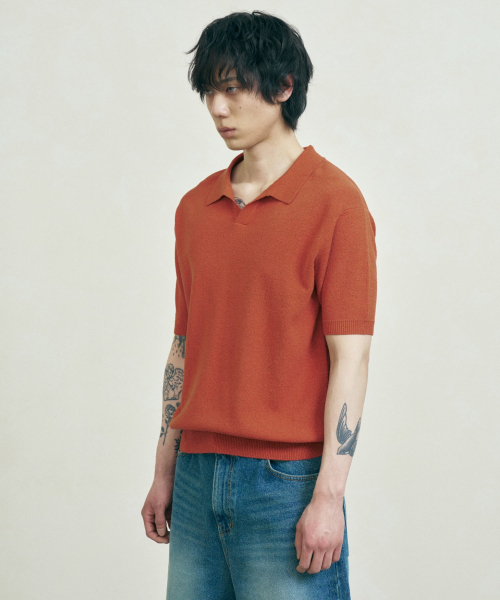 FERNOV(ペルノブ)の「エッセンシャルポロニット6カラー(ニット/セーター・メンズ・ベージュ/ブラック/レンガ/カーキ/マスタード/ホワイト・2/3/1)」の7枚目の写真