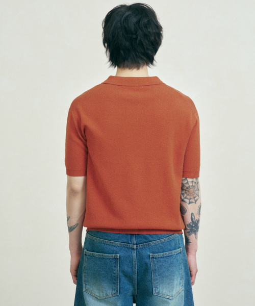 FERNOV(ペルノブ)の「エッセンシャルポロニット6カラー(ニット/セーター・メンズ・ベージュ/ブラック/レンガ/カーキ/マスタード/ホワイト・2/3/1)」の8枚目の写真