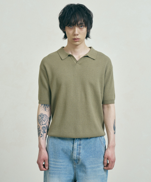 FERNOV(ペルノブ)の「エッセンシャルポロニット6カラー(ニット/セーター・メンズ・ベージュ/ブラック/レンガ/カーキ/マスタード/ホワイト・2/3/1)」の9枚目の写真