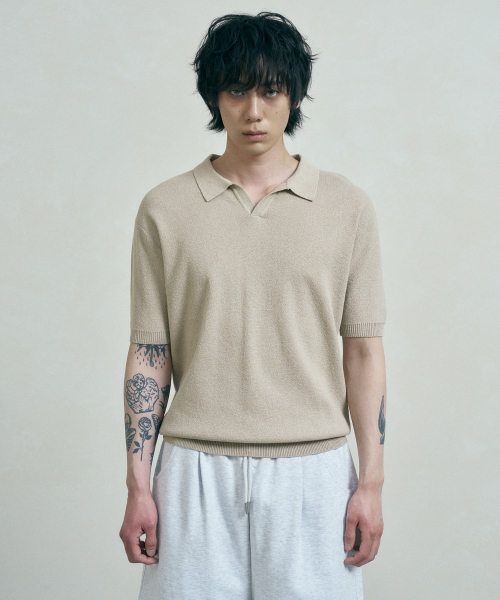 FERNOV(ペルノブ)の「エッセンシャルポロニット6カラー(ニット/セーター・メンズ・ベージュ/ブラック/レンガ/カーキ/マスタード/ホワイト・2/3/1)」の10枚目の写真