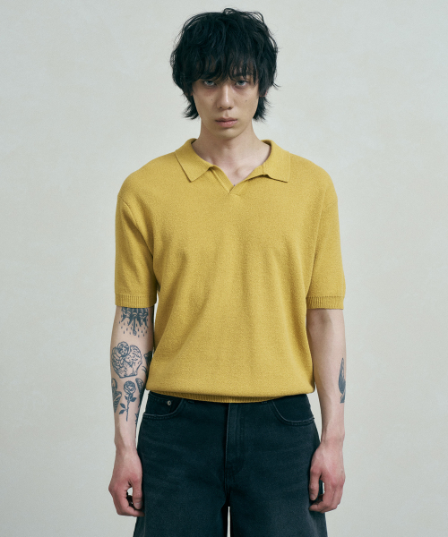 FERNOV(ペルノブ)の「エッセンシャルポロニット6カラー(ニット/セーター・メンズ・ベージュ/ブラック/レンガ/カーキ/マスタード/ホワイト・2/3/1)」の11枚目の写真