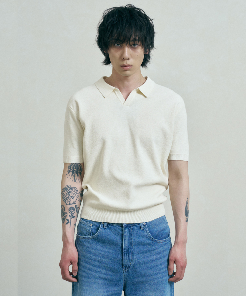 FERNOV(ペルノブ)の「エッセンシャルポロニット6カラー(ニット/セーター・メンズ・ベージュ/ブラック/レンガ/カーキ/マスタード/ホワイト・2/3/1)」の13枚目の写真