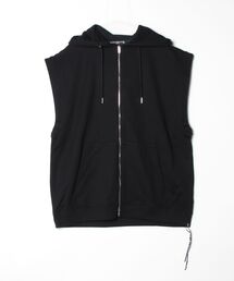 BOXY SEQUIN SLEEVELESS HOODIE
