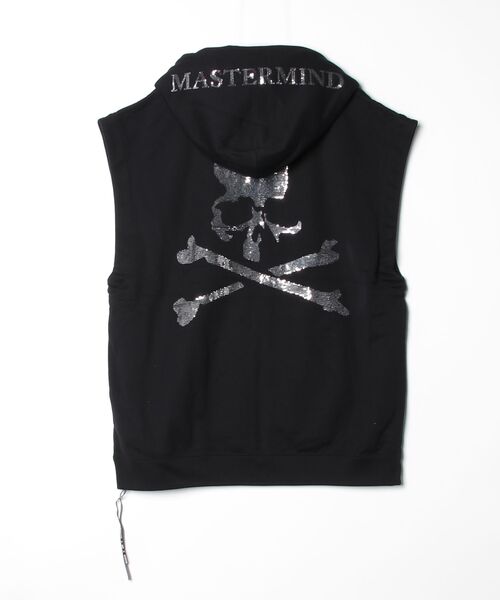 mastermind JAPAN(マスターマインド)の「BOXY SEQUIN SLEEVELESS HOODIE(パーカー・メンズ・ブラック・XL)」の2枚目の写真