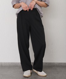 カットジョーゼットツータックバレルレッグカーブパンツ