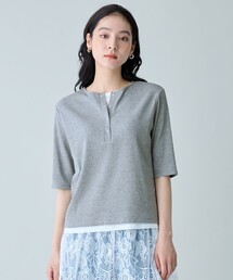 フェイクレイヤード半袖プルオーバー