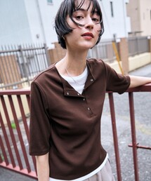 フェイクレイヤード半袖プルオーバー