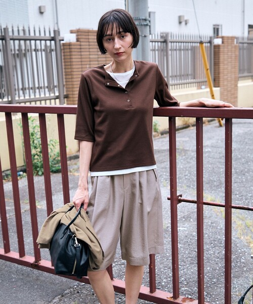 ANY(エニィ)の「フェイクレイヤード半袖プルオーバー(Tシャツ/カットソー・レディース・ライトグレー系/ブルー系/ダークブラウン系/レッド系・F)」の7枚目の写真