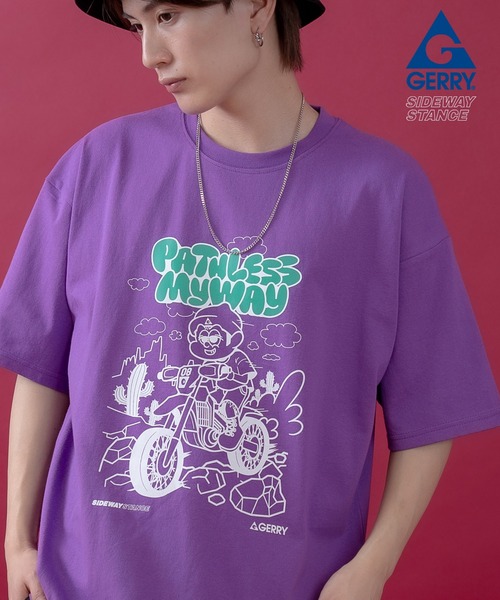 En serio TOKYO(エンソリオトーキョー)の「【SIDEWAYSTANCE×GERRY】コラボオフロードバイク半袖Tシャツ 52-9177GS(Tシャツ/カットソー・メンズ・ブラック/パープル/オートミール/ホワイト・SMALL/X-LARGE/LARGE/MEDIUM)」の4枚目の写真