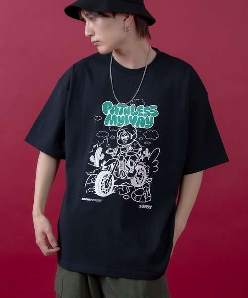 En serio TOKYO(エンソリオトーキョー)の「【SIDEWAYSTANCE×GERRY】コラボオフロードバイク半袖Tシャツ 52-9177GS(Tシャツ/カットソー・メンズ・ブラック/パープル/オートミール/ホワイト・SMALL/X-LARGE/LARGE/MEDIUM)」の11枚目の写真