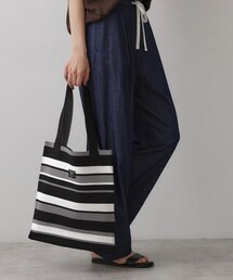 【マシンウォッシャブル・A4収納可】ランダムボーダーニットBAG
