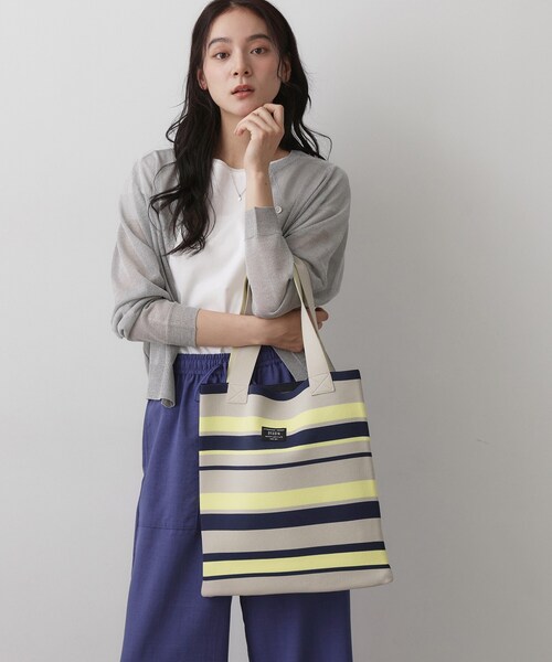 Dessin(デッサン)の「【マシンウォッシャブル・A4収納可】ランダムボーダーニットBAG(トートバッグ・レディース・ブラウン系その他3/ベージュ系その他5/ブラック系2・00)」の3枚目の写真