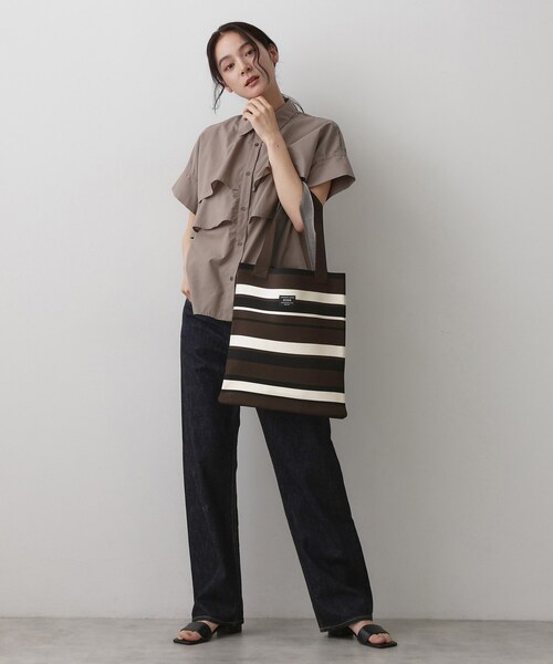 Dessin(デッサン)の「【マシンウォッシャブル・A4収納可】ランダムボーダーニットBAG(トートバッグ・レディース・ブラウン系その他3/ベージュ系その他5/ブラック系2・00)」の7枚目の写真