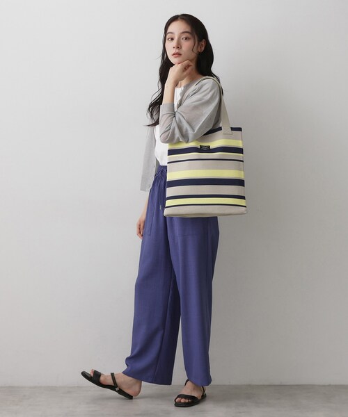 Dessin(デッサン)の「【マシンウォッシャブル・A4収納可】ランダムボーダーニットBAG(トートバッグ・レディース・ブラウン系その他3/ベージュ系その他5/ブラック系2・00)」の17枚目の写真