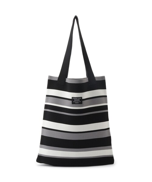 Dessin(デッサン)の「【マシンウォッシャブル・A4収納可】ランダムボーダーニットBAG(トートバッグ・レディース・ブラウン系その他3/ベージュ系その他5/ブラック系2・00)」の18枚目の写真