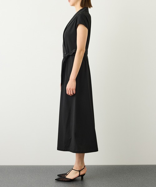 ROPE'（ロペ）の「ジャージラップフレンチスリーブワンピース/UVカット・接触冷感・吸水速乾・イージーケア（ワンピース・レディース・キャメル/ブラック・36/38）」の14枚目の写真