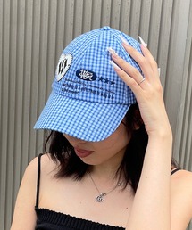 ROGER AND RAW（ロジャーアンドロウ）の「チェック柄ハートワッペン ロゴ刺繍ベースボールキャップ（キャップ）」