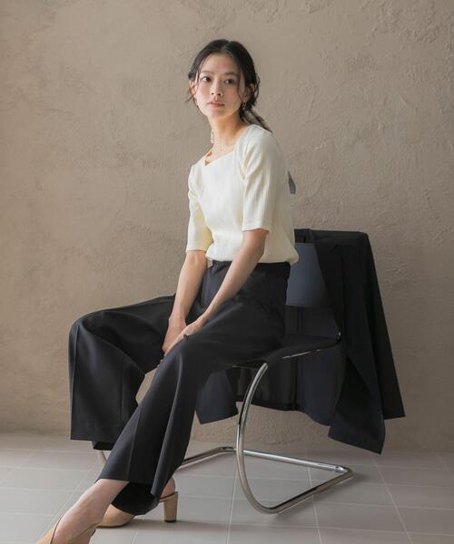 URBAN RESEARCH ROSSO WOMEN(アーバンリサーチ ロッソ)の「汗染み防止スクエアネックプルオーバー(Tシャツ/カットソー・レディース・ブラック/オフホワイト/ブルー系その他・FREE)」の14枚目の写真
