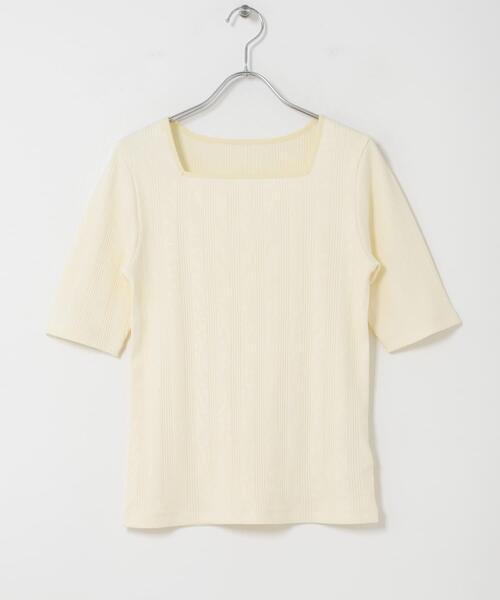 URBAN RESEARCH ROSSO WOMEN(アーバンリサーチ ロッソ)の「汗染み防止スクエアネックプルオーバー(Tシャツ/カットソー・レディース・ブラック/オフホワイト/ブルー系その他・FREE)」の19枚目の写真