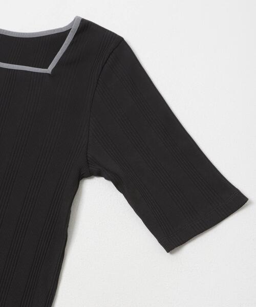 URBAN RESEARCH ROSSO WOMEN(アーバンリサーチ ロッソ)の「汗染み防止スクエアネックプルオーバー(Tシャツ/カットソー・レディース・ブラック/オフホワイト/ブルー系その他・FREE)」の4枚目の写真