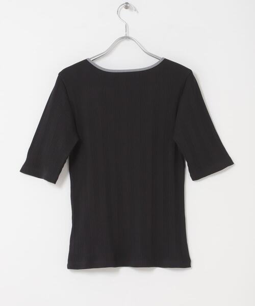 URBAN RESEARCH ROSSO WOMEN(アーバンリサーチ ロッソ)の「汗染み防止スクエアネックプルオーバー(Tシャツ/カットソー・レディース・ブラック/オフホワイト/ブルー系その他・FREE)」の5枚目の写真