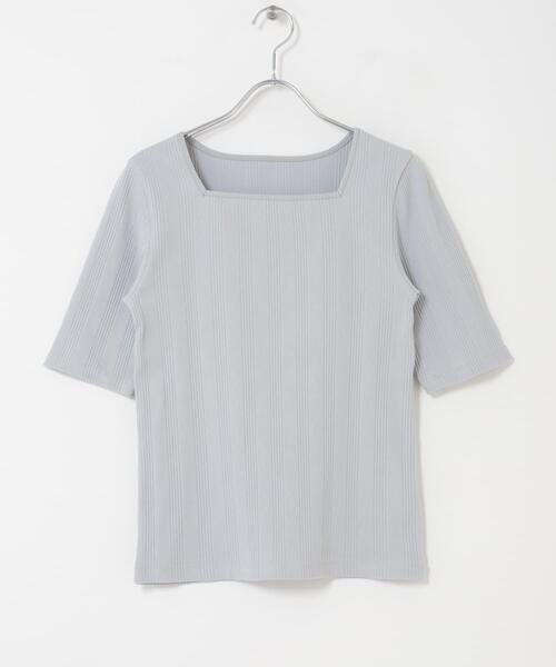 URBAN RESEARCH ROSSO WOMEN(アーバンリサーチ ロッソ)の「汗染み防止スクエアネックプルオーバー(Tシャツ/カットソー・レディース・ブラック/オフホワイト/ブルー系その他・FREE)」の12枚目の写真