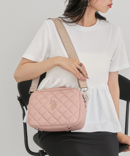 U.S. POLO ASSN.(ユーエスポロアッスン)の「【U.S. POLO ASSN.】キルティングショルダーバッグM USPA-2724(ショルダーバッグ・レディース・ブラック/ピンク/ブラウン/アイボリー・FREE)」の1枚目の写真