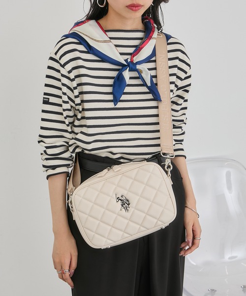 U.S. POLO ASSN.(ユーエスポロアッスン)の「【U.S. POLO ASSN.】キルティングショルダーバッグM USPA-2724(ショルダーバッグ・レディース・ブラック/ピンク/ブラウン/アイボリー・FREE)」の2枚目の写真