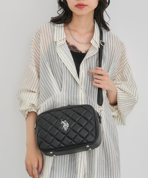 U.S. POLO ASSN.(ユーエスポロアッスン)の「【U.S. POLO ASSN.】キルティングショルダーバッグM USPA-2724(ショルダーバッグ・レディース・ブラック/ピンク/ブラウン/アイボリー・FREE)」の3枚目の写真