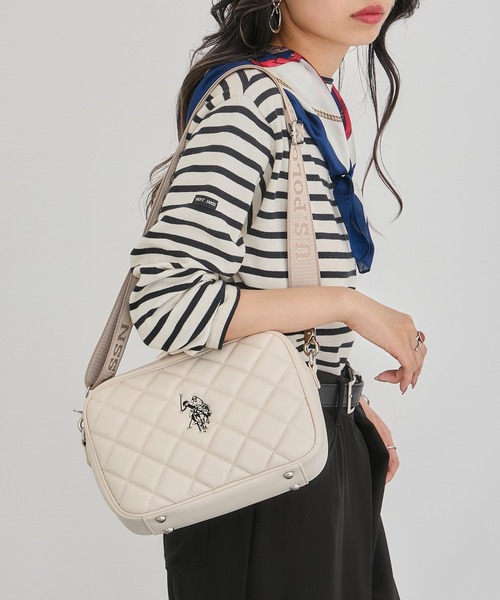 U.S. POLO ASSN.(ユーエスポロアッスン)の「【U.S. POLO ASSN.】キルティングショルダーバッグM USPA-2724(ショルダーバッグ・レディース・ブラック/ピンク/ブラウン/アイボリー・FREE)」の12枚目の写真