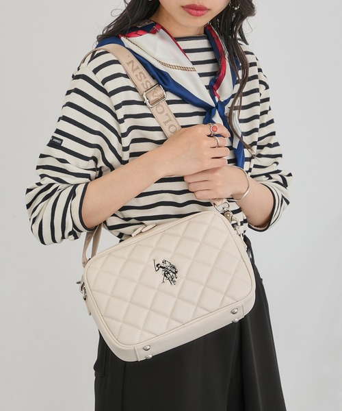 U.S. POLO ASSN.(ユーエスポロアッスン)の「【U.S. POLO ASSN.】キルティングショルダーバッグM USPA-2724(ショルダーバッグ・レディース・ブラック/ピンク/ブラウン/アイボリー・FREE)」の13枚目の写真