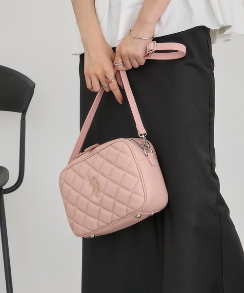 U.S. POLO ASSN.(ユーエスポロアッスン)の「【U.S. POLO ASSN.】キルティングショルダーバッグM USPA-2724(ショルダーバッグ・レディース・ブラック/ピンク/ブラウン/アイボリー・FREE)」の6枚目の写真