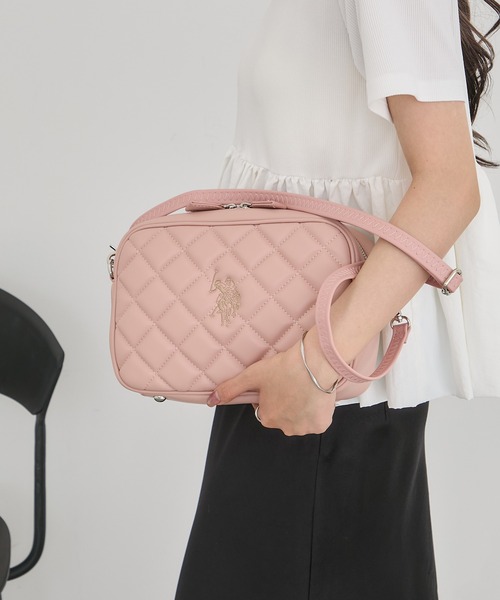 U.S. POLO ASSN.(ユーエスポロアッスン)の「【U.S. POLO ASSN.】キルティングショルダーバッグM USPA-2724(ショルダーバッグ・レディース・ブラック/ピンク/ブラウン/アイボリー・FREE)」の7枚目の写真