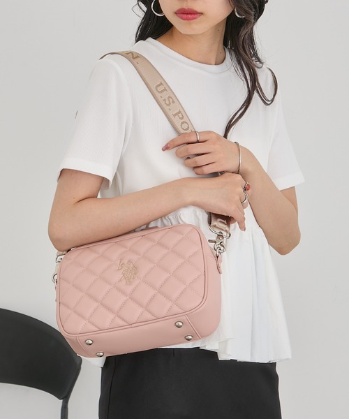 U.S. POLO ASSN.(ユーエスポロアッスン)の「【U.S. POLO ASSN.】キルティングショルダーバッグM USPA-2724(ショルダーバッグ・レディース・ブラック/ピンク/ブラウン/アイボリー・FREE)」の5枚目の写真