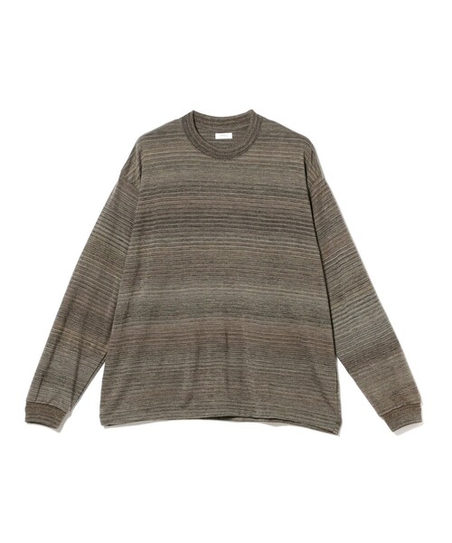 BEAMS T(ビームスティー)の「crepuscule / Wool Border Long Sleeve(Tシャツ/カットソー・メンズ・ベージュ・XL)」の1枚目の写真