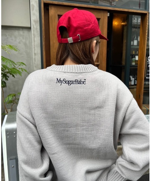 My sugar Babe（マイシュガーベイブ）の「spray logo knit（スウェット・メンズ・グレー/ブルー/ブラック・LARGE/MEDIUM）」の7枚目の写真