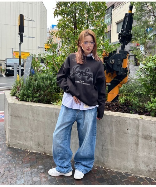 My sugar Babe（マイシュガーベイブ）の「spray logo knit（スウェット・メンズ・グレー/ブルー/ブラック・LARGE/MEDIUM）」の10枚目の写真