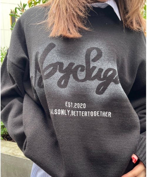 My sugar Babe（マイシュガーベイブ）の「spray logo knit（スウェット・メンズ・グレー/ブルー/ブラック・LARGE/MEDIUM）」の12枚目の写真