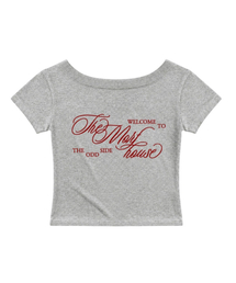 ザオードサイドワンショルダー スリムフィット 半袖Tシャツ グレー