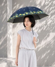 Afternoon Tea | 【UVカット率・遮光率100%生地使用】レモン小花晴雨兼用長傘 日傘(長傘)