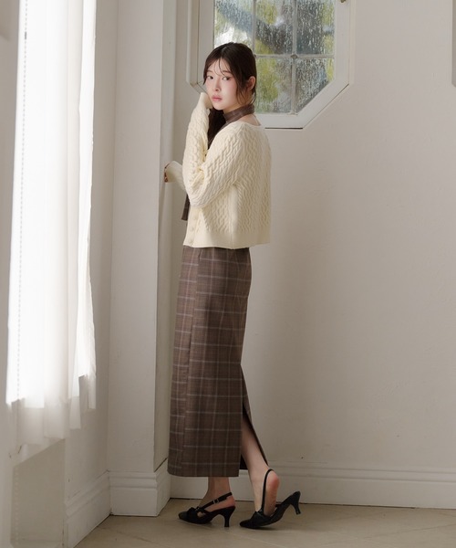 fupel(フぺル)の「frill check cami onepiece / フリルチェックキャミワンピース(ワンピース・レディース・ブラウン/グレー・FREE)」の15枚目の写真