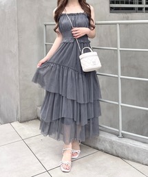 INGNI（イング）の「【WEB限定】チュールイレヘムティアードロングワンピース（ワンピース）」