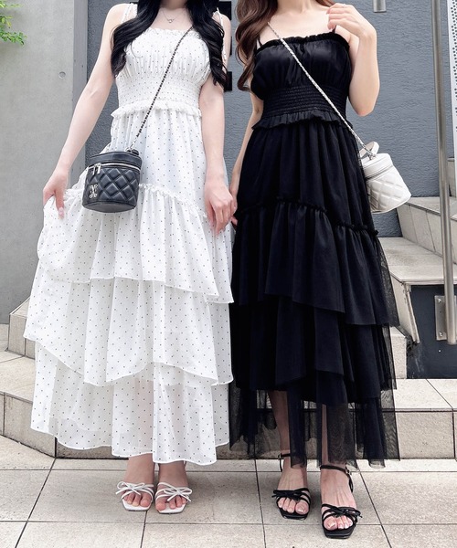 INGNI(イング)の「【WEB限定】チュールイレヘムティアードロングワンピース(ワンピース・レディース・ホワイト系その他3/オフホワイト/ブラック/チャコールグレー・M)」の13枚目の写真