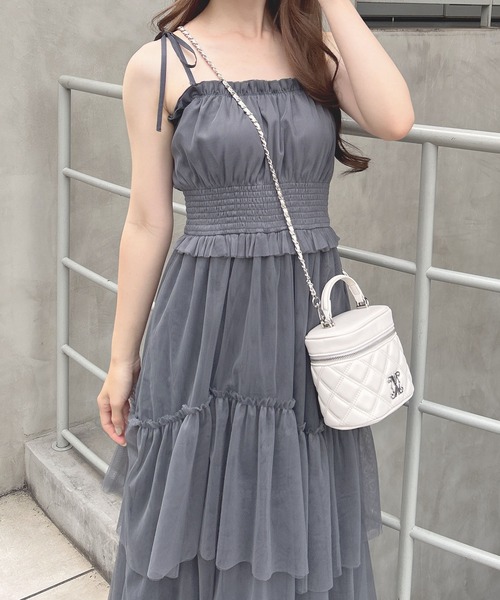 INGNI(イング)の「【WEB限定】チュールイレヘムティアードロングワンピース(ワンピース・レディース・ホワイト系その他3/オフホワイト/ブラック/チャコールグレー・M)」の22枚目の写真