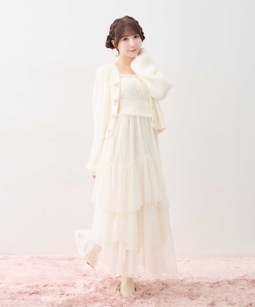INGNI(イング)の「【WEB限定】チュールイレヘムティアードロングワンピース(ワンピース・レディース・ホワイト系その他3/オフホワイト/ブラック/チャコールグレー・M)」の5枚目の写真