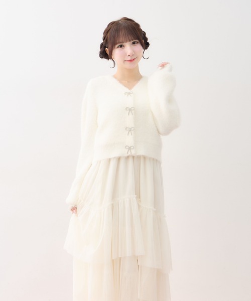 INGNI(イング)の「【WEB限定】チュールイレヘムティアードロングワンピース(ワンピース・レディース・ホワイト系その他3/オフホワイト/ブラック/チャコールグレー・M)」の6枚目の写真