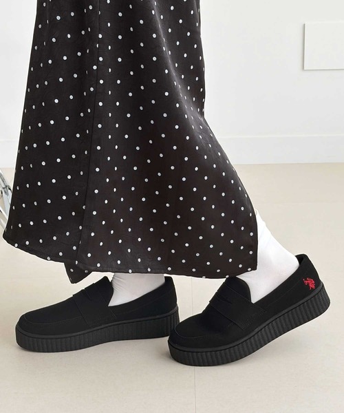 U.S. POLO ASSN.(ユーエスポロアッスン)の「GeeRA別注【U.S. POLO ASSN.】厚底ローファー(ローファー・レディース・ブラック/キャメル/ベージュ・24.5cm/24cm/23.5cm/23cm/22.5cm)」の4枚目の写真