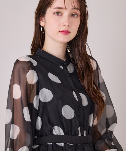 Audie a Muses（オーディアミューズ）の「クラシカルドットプリントワンピース（ワンピース・レディース・ブラック・38/40/42）」の13枚目の写真